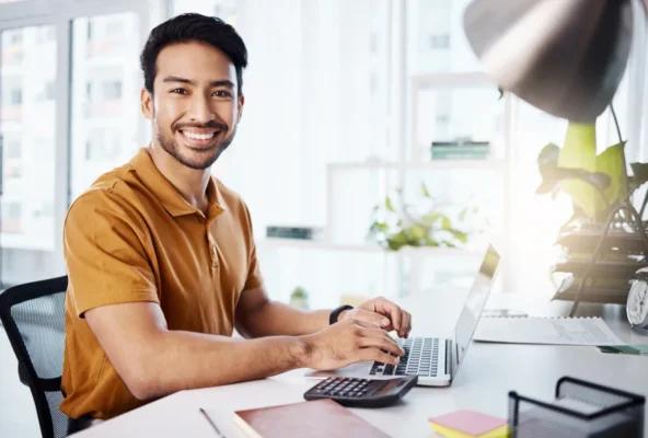 Business owner using payroll software designed for salons and spas